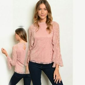 Pink Rose Lace Top